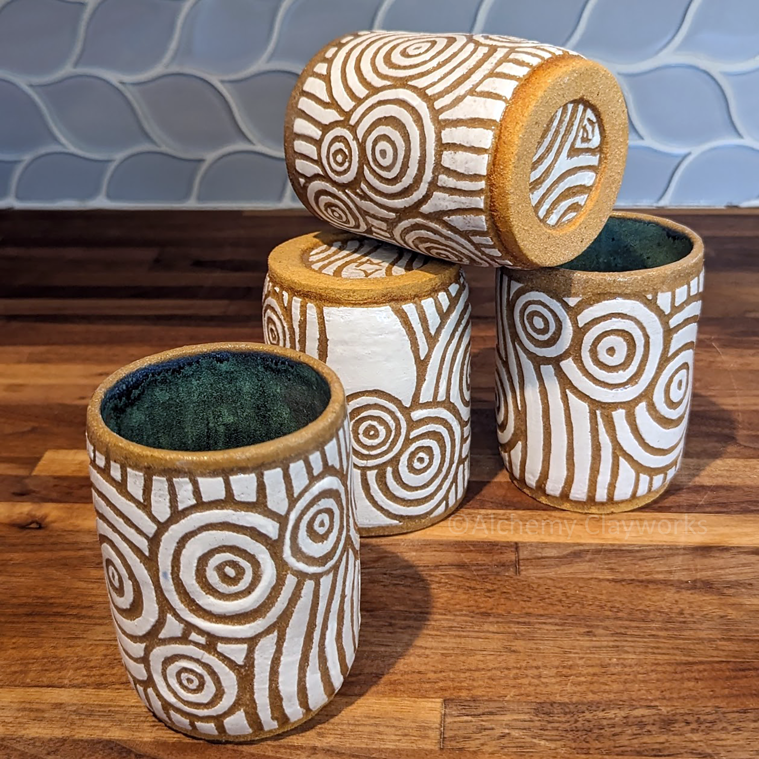Zonai Zelda Handmade Pottery Tumblers — Alchemy Clayworks